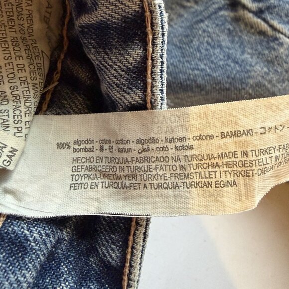 Zara Women's Ripped Distressed Frayed Wide Leg Denim Jeans Size 2 Grunge Y2K - Picture 5 of 5